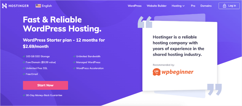 hostinger-homepage - IsItWP - Free WordPress Theme Detector hostinger homepage